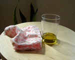 a cloth and a little olive oil ready to polish your furniture