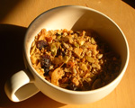 a bowl of tasty home made granola
