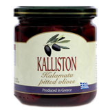 a jar of black Kalamata pitted olives